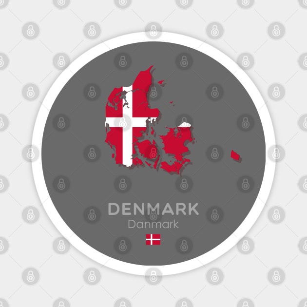 Denmark Map and Flag Magnet by 9bitshirts